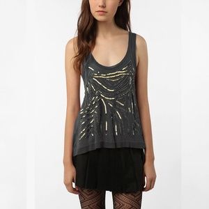 Urban Outfitters Kimchi Blue Beaded Chiffon Tank